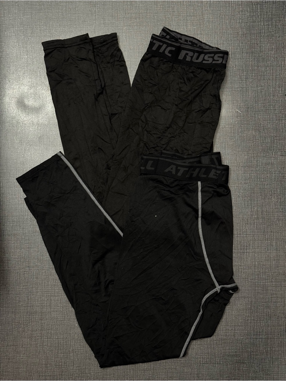 Russell Athletic Black Compression Leggings with Logo Detail